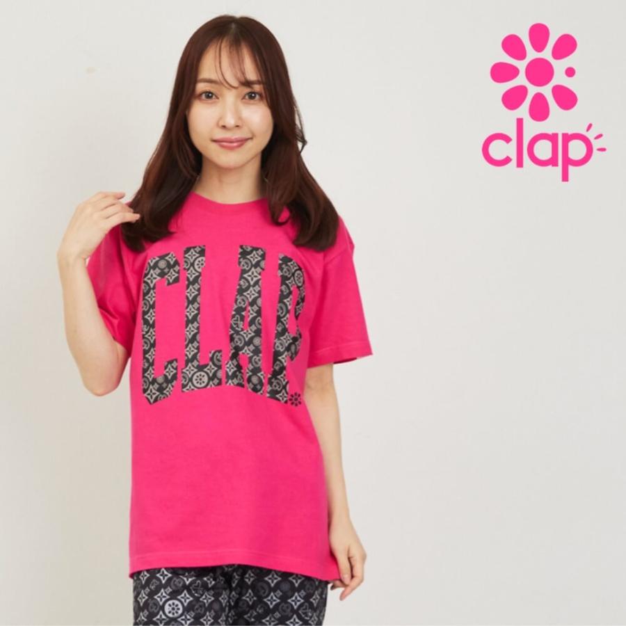 clapクラップ新作 フィットネス ウェア レディース トップス 半袖 MONOGRAMCLAP TEE M/Lサイズ 新作 2026 トレーニングウェア ダンス ジム | clap