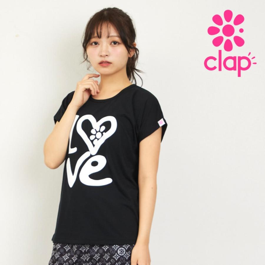 clapクラップ新作 フィットネス ウェア レディース トップス 半袖 LOVE CLAP DOLMAN M M/フリーサイズ ドルマン 新作 2026 トレーニングウェア ダンス ジム | clap