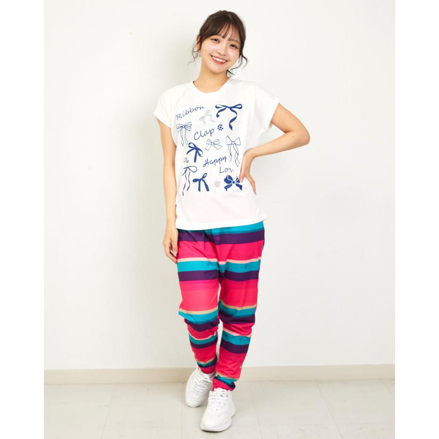 clapクラップ新作 フィットネス ウェア レディース トップス 半袖 RIBBON CLAP DOLMAN S M/フリーサイズ ドルマン 新作 2026 トレーニングウェア ダンス ジム | clap | 09