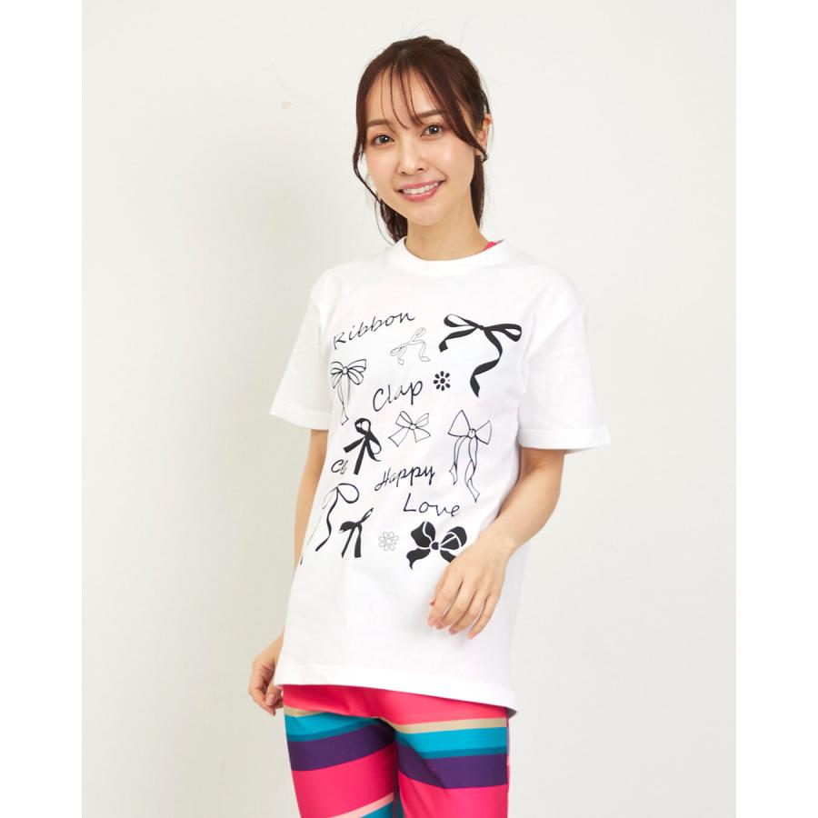 clapクラップ新作 フィットネス ウェア レディース トップス 半袖 RIBBON CLAP TEE M/フリーサイズ 新作 2026 トレーニングウェア ダンス ジム | clap | 03