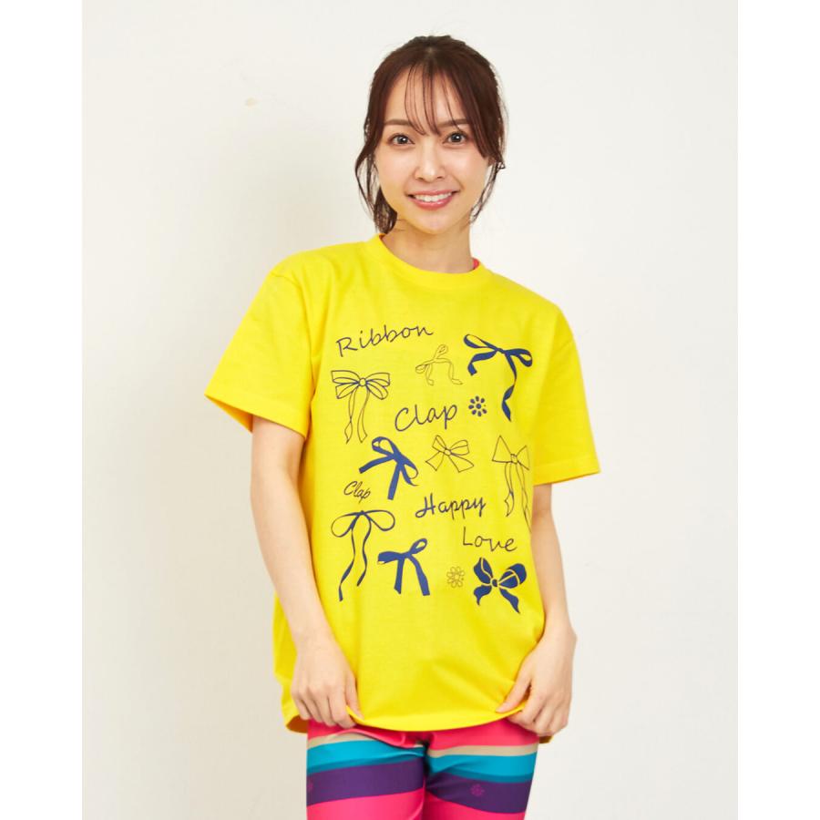 clapクラップ新作 フィットネス ウェア レディース トップス 半袖 RIBBON CLAP TEE M/フリーサイズ 新作 2026 トレーニングウェア ダンス ジム | clap | 04