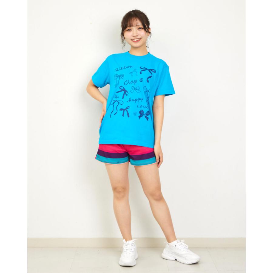 clapクラップ新作 フィットネス ウェア レディース トップス 半袖 RIBBON CLAP TEE M/フリーサイズ 新作 2026 トレーニングウェア ダンス ジム | clap | 09