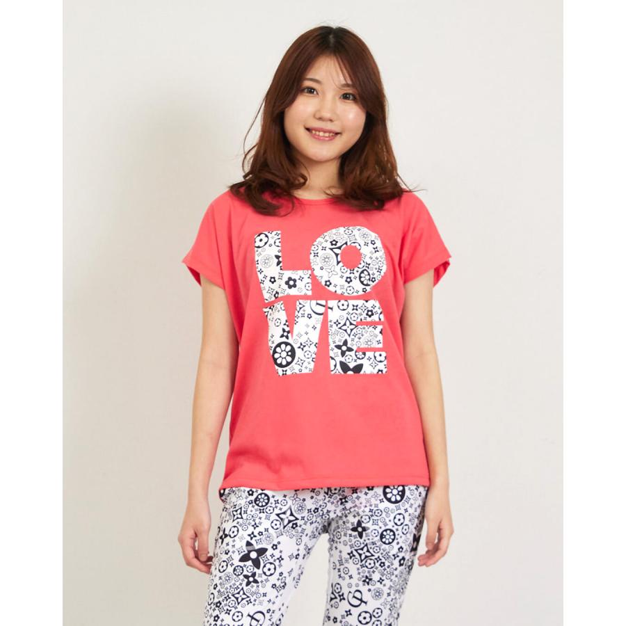 クラップ フィットネス ウェア clap レディース トップス 半袖 MONOGRAM-LOVE DOLMAN S CTS26041 M/フリーサイズ ドルマン 新作 2026 トレーニングウェア ダンス | clap | 02