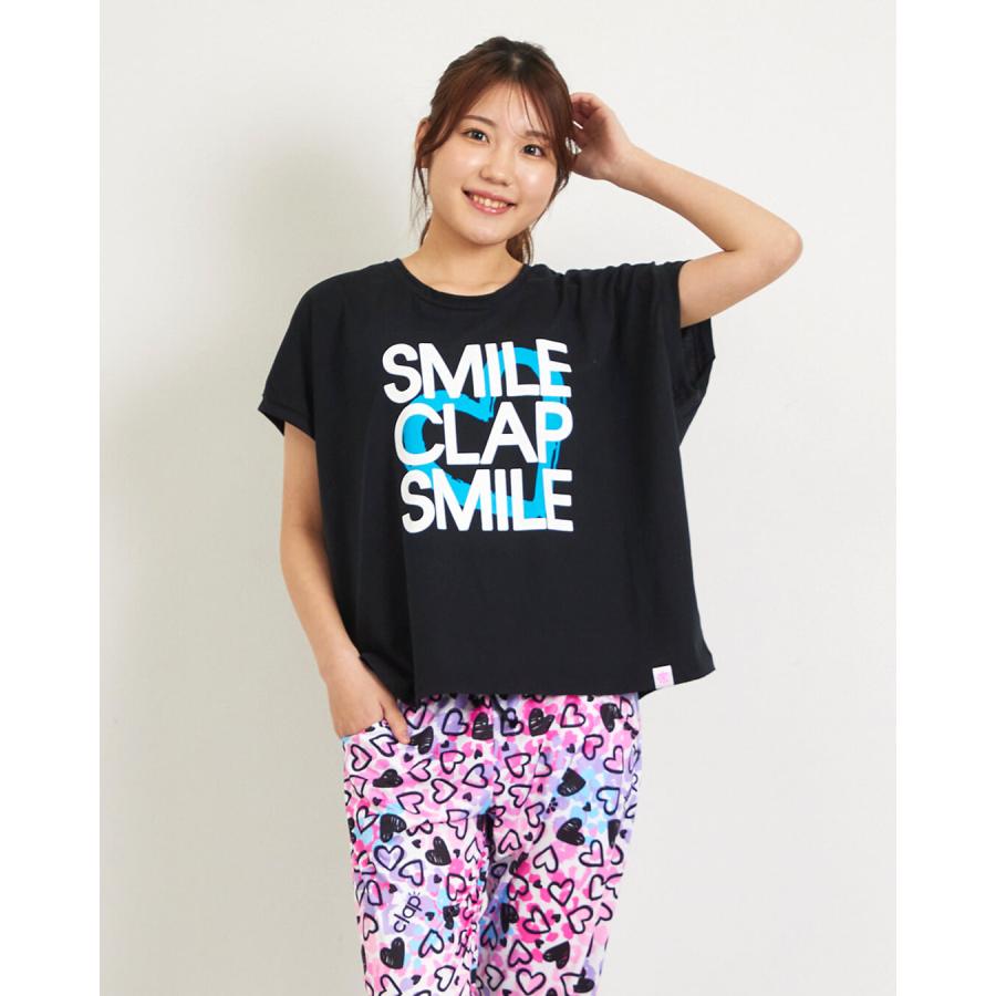 クラップ フィットネス ウェア clap レディース トップス 半袖 SMILECLAPHEART DOLMAN L CTS26052 M/フリーサイズ ドルマン 新作 2026 トレーニングウェア ダン | clap | 01