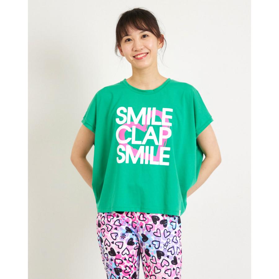 クラップ フィットネス ウェア clap レディース トップス 半袖 SMILECLAPHEART DOLMAN L CTS26052 M/フリーサイズ ドルマン 新作 2026 トレーニングウェア ダン | clap | 02