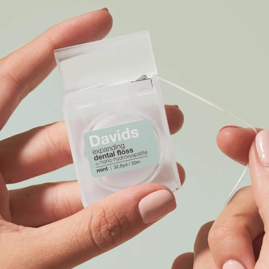 デイヴィッズ デンタルフロス Davids Hydroxi 極細 本体 ケース付き ナノヒドロキシアパタイト配合 フロス 歯間ケア ミント ホワイトニング レフィル対応 | Davids | 05