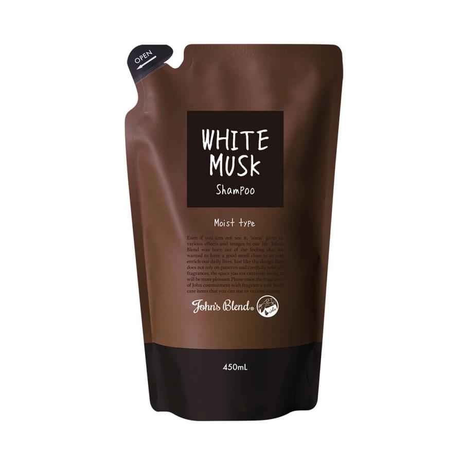 選べるセット ジョンズブレンド モイスト シャンプー コンディショナー リフィル  450ｍL ホワイトムスク ノルコーポレーション John’sBlend 詰め替え ハリ コ | John's Blend | 04
