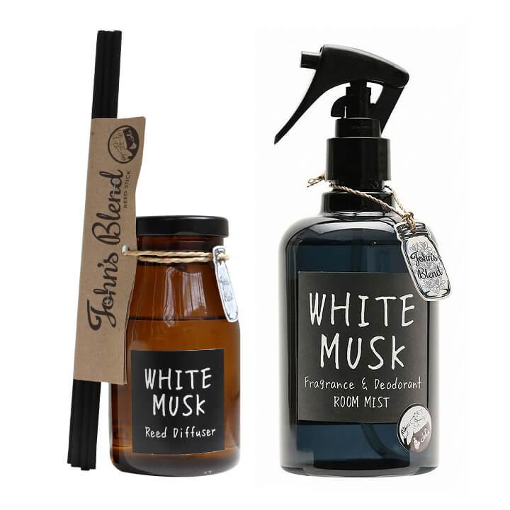 【フレグランスアイテム２点セット】 ジョンズブレンド ホワイトムスク リードディフューザー ルームミストlノルコーポレーション John’sBlend ギフト 一人暮ら | ノルコーポレーション | 01