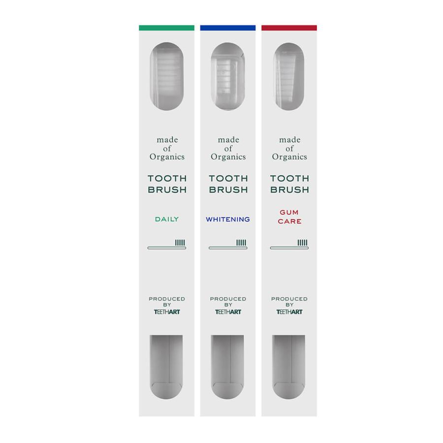 2本セット メイドオブオーガニクス 歯ブラシ ティースアート ホワイトニング デイリー ガムケア made of organics 日本製 | made of Organics | 09