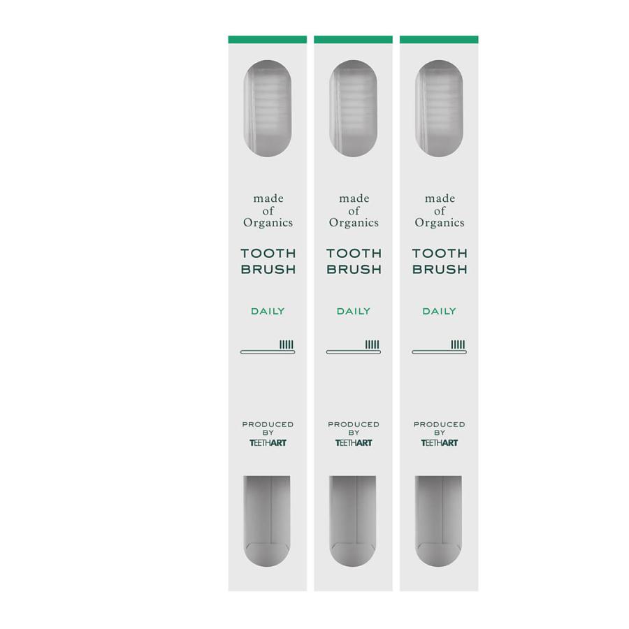 3本セット メイドオブオーガニクス 歯ブラシ ティースアート ホワイトニング デイリー ガムケア made of organics 日本製 | made of Organics | 02
