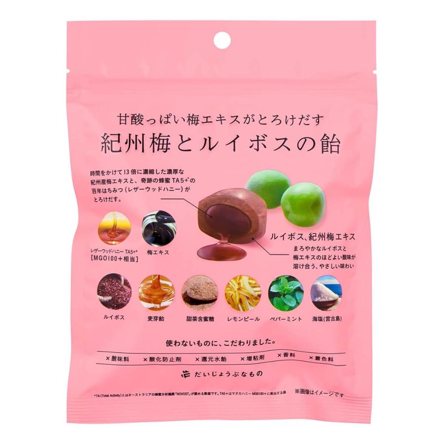 2点セット 百年はちみつのど飴 選べるセット だいじょうぶなもの 飴 生姜レモン ゆず 紀州梅とルイボス 個包装 はちみつのど飴 無添加 プロポリス プチギフト | だいじょうぶなもの | 09