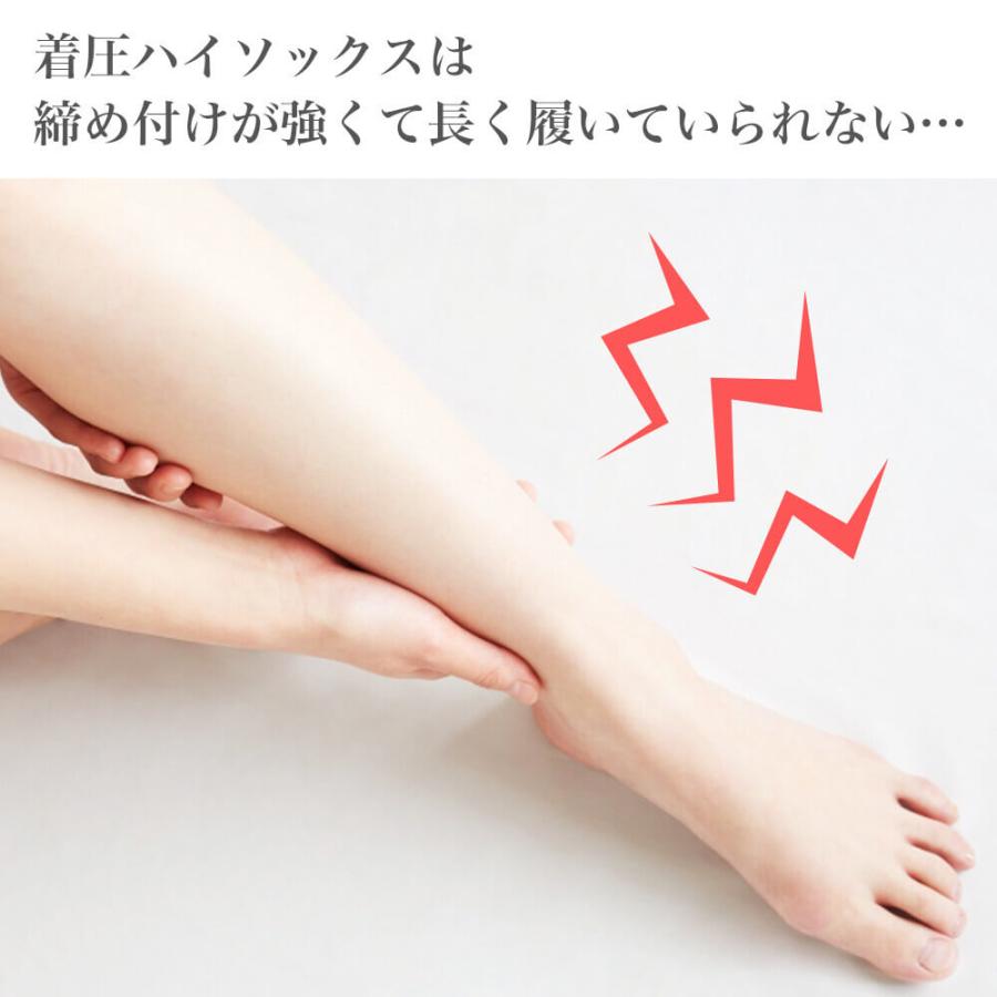 エムアンドエムソックス 3足組 コットン混 着圧ハイソックス 下肢静脈瘤 サポート 日本製 黒 むくみ対策 ソフト着圧 23-25cm 24-26cm | エムアンドエム | 03