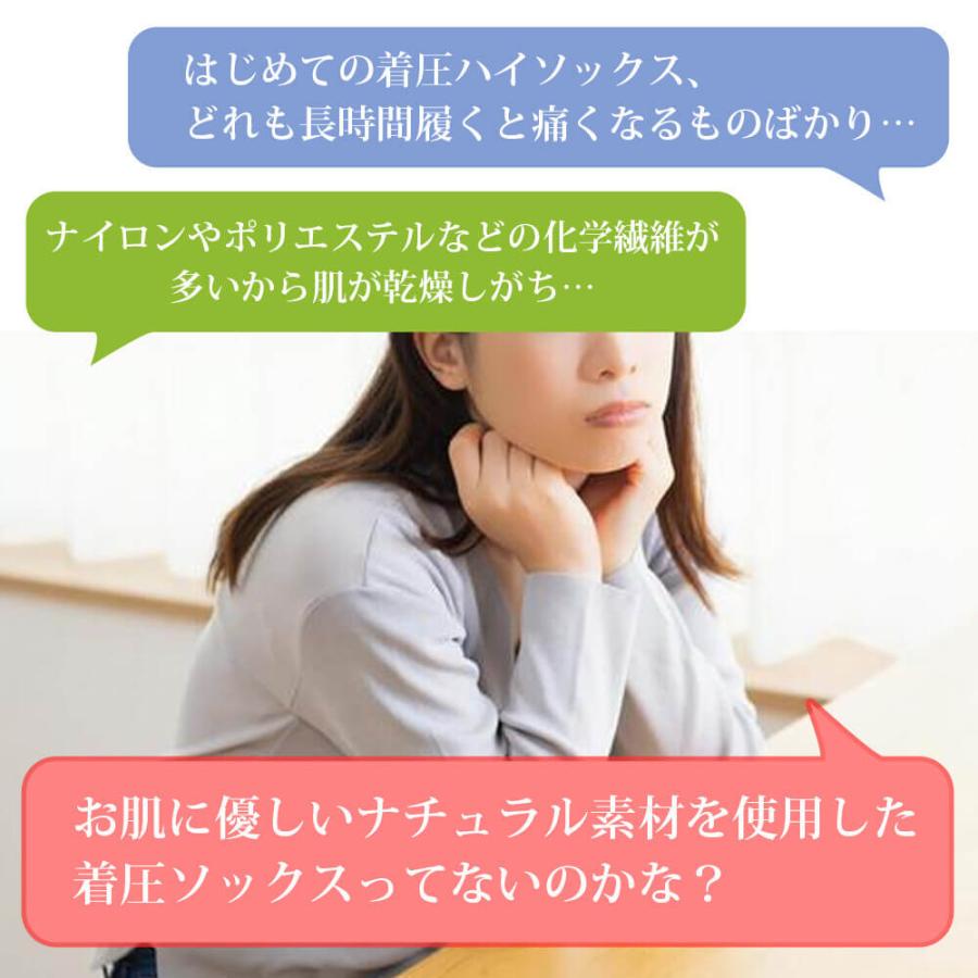 エムアンドエムソックス 3足組 コットン混 着圧ハイソックス 下肢静脈瘤 サポート 日本製 黒 むくみ対策 ソフト着圧 23-25cm 24-26cm | エムアンドエム | 04