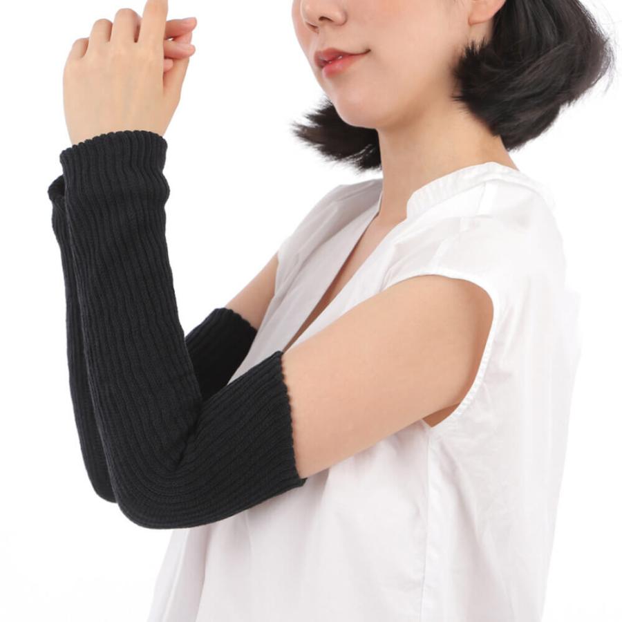 レッグウォーマー シルク 天然繊維 綿×絹二重編みレッグウォーマー レディース ロング丈 36cm丈 アームウォーマー アームカバー 日本製 レディース エムアンド | エムアンドエム | 14