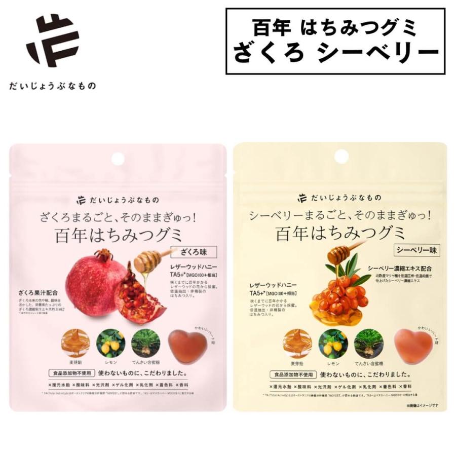 だいじょうぶなもの 百年はちみつグミ 無添加 ぐみ ざくろ シーベリー ザクロ レザーウッドハニー 国産 ギルトフリー ギフト おやつ | だいじょうぶなもの