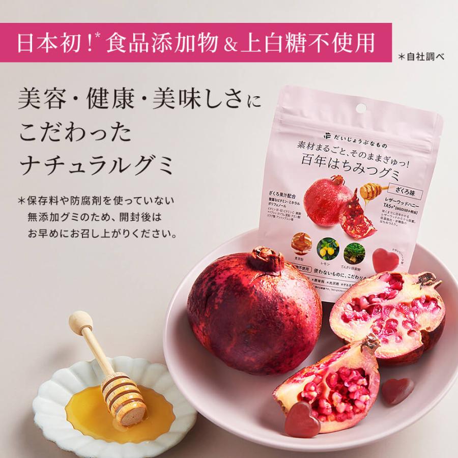 だいじょうぶなもの 百年はちみつグミ 無添加 ぐみ ざくろ シーベリー ザクロ レザーウッドハニー 国産 ギルトフリー ギフト おやつ | だいじょうぶなもの | 08