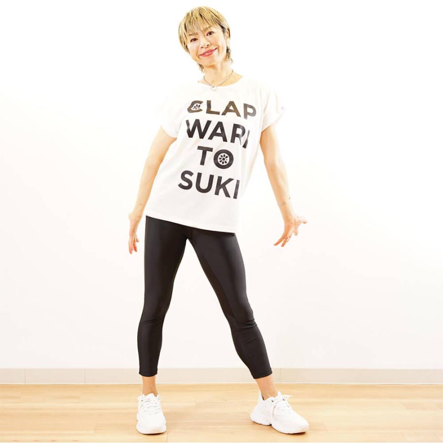 クラップ CLAP フィットネスウェア トップス レディース  clap-waritosuki DOLMAN+FIVE FINGER SOCKS セット クラップウェア clapクラップ tシャツ ドルマン | clap | 09