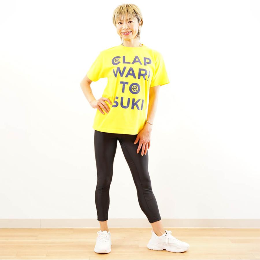 クラップ CLAP フィットネスウェア トップス レディース  clap-waritosuki TEE+FIVE FINGER SOCKS セット クラップウェア clapクラップ tシャツ ドルマン | clap | 10