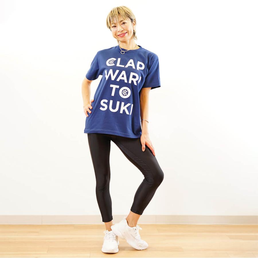 クラップ CLAP フィットネスウェア トップス レディース  clap-waritosuki TEE+FIVE FINGER SOCKS セット クラップウェア clapクラップ tシャツ ドルマン | clap | 08