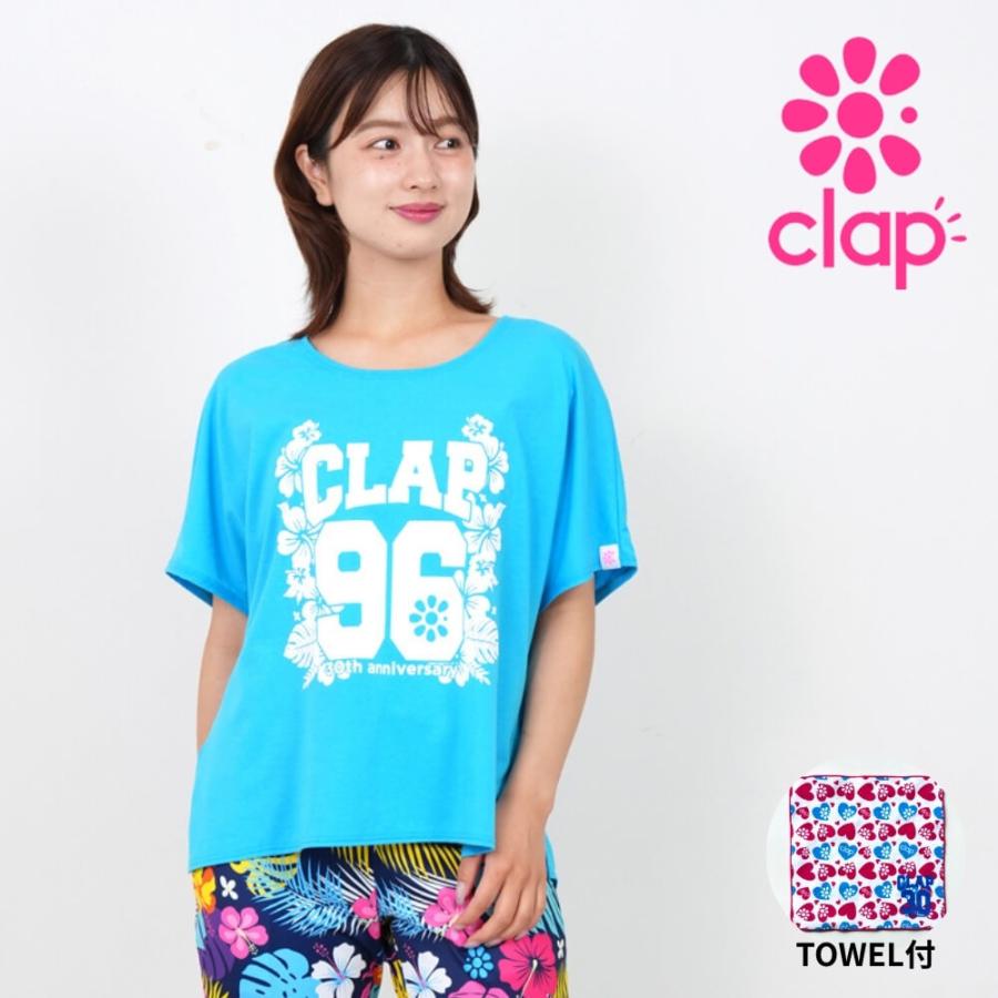 クラップ フィットネス ウェア clap レディース トップス 半袖 96 aloha+TOWEL C-DOLMAN SO26026 M/フリーサイズ ドルマン 限定 2026 トレーニングウェア ダンス | clap