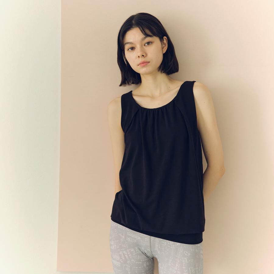 suria スリア セール カップ付き トップス タンク タンクトップ スポーツ ヨガウェア エリーヌタンク su-b520 ヨガ ピラティス ウェア ヨガ ギャザー 新作 無地 | suria | 07