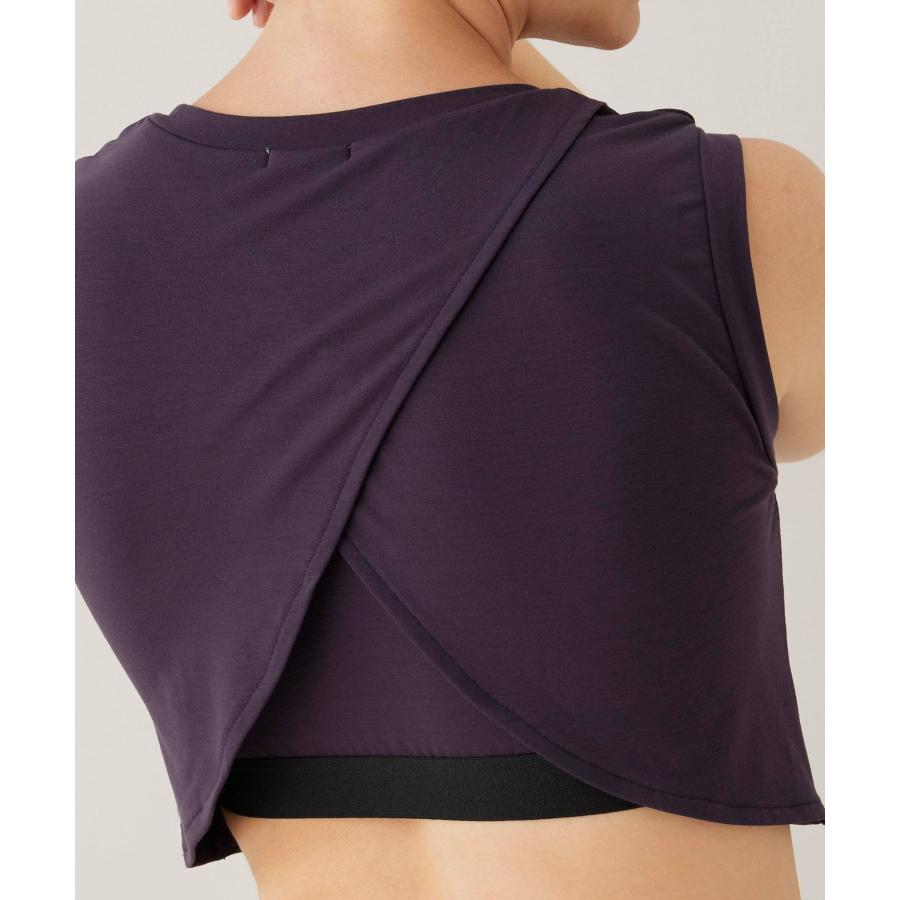 スリア suria ヨガ トップス レディース フルールトップ su-b535 カップ付き ノースリーブ ショート丈 ピラティスウェア かわいい おしゃれ 新作 | suria | 04