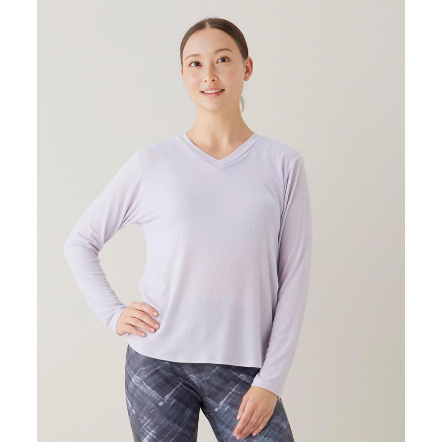 スリア suria ヨガ トップス レディース ショードトップ su-b536 長袖tシャツ カップ付き ピラティス リラックスウェア かわいい おしゃれ 2025年 秋冬 新作 | suria | 01