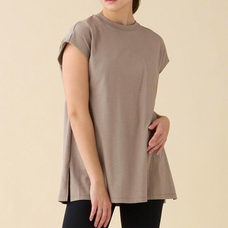 スリア ヨガウェア トップス ノースリーブ エディットトップ su-t779 suria 新作 無地 ロング丈 体型カバー シンプル レディース おしゃれ 上品 2025 新作 春夏 | suria | 03