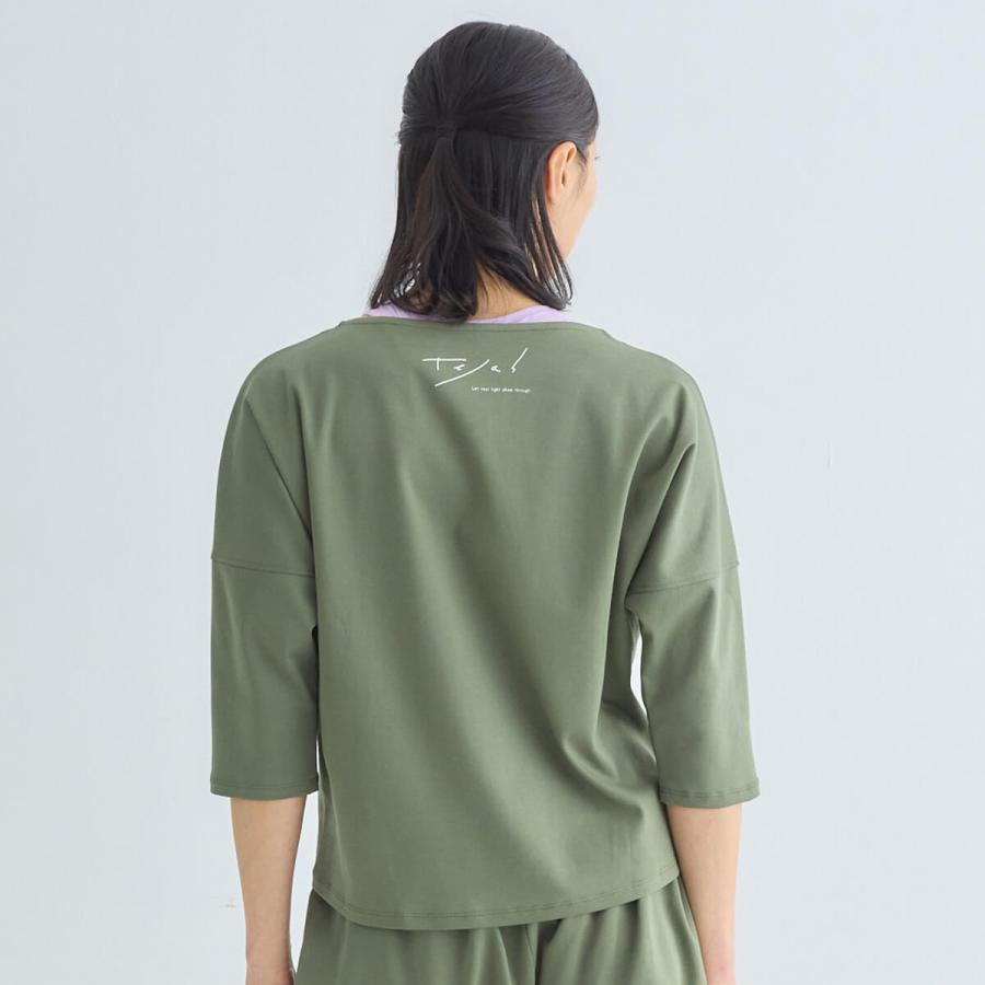 tejas テジャス セール ヨガ ヨガウェア トップス Tシャツ 七分袖 udyoga-tops tl251343 プルオーバー シンプル スポーティー ロゴ おしゃれ かっこいい レディ | tejas | 05