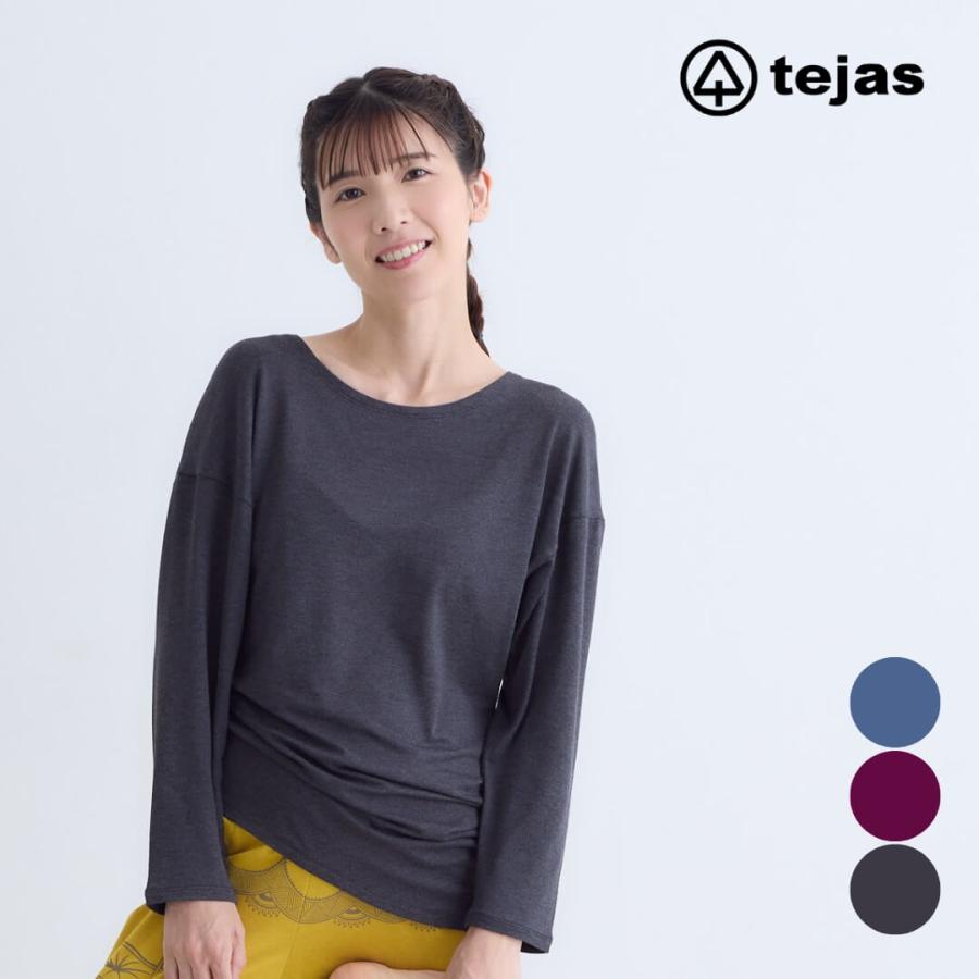 テジャス ヨガ セール tejas ヨガ トップス レディース 着痩せ ゆったり 体型カバー サラティトップス tl252182 七分袖 軽い ピラティス リラックスウェア かわ | tejas