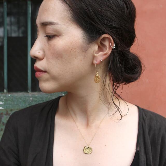 VANI ピアス 一対 eucalyptus brass 真鍮 ヴァニ ヨガ アクセサリー ハンドメイド 手作り_2