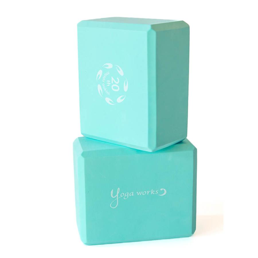 【２個セット】 ヨガワークス ヨガブロック 軽量 EVA mini 2個セット ミント yogaworks ヨガ ブロック プロップス ハーフサイズ おしゃれ | ヨガワークス | 01