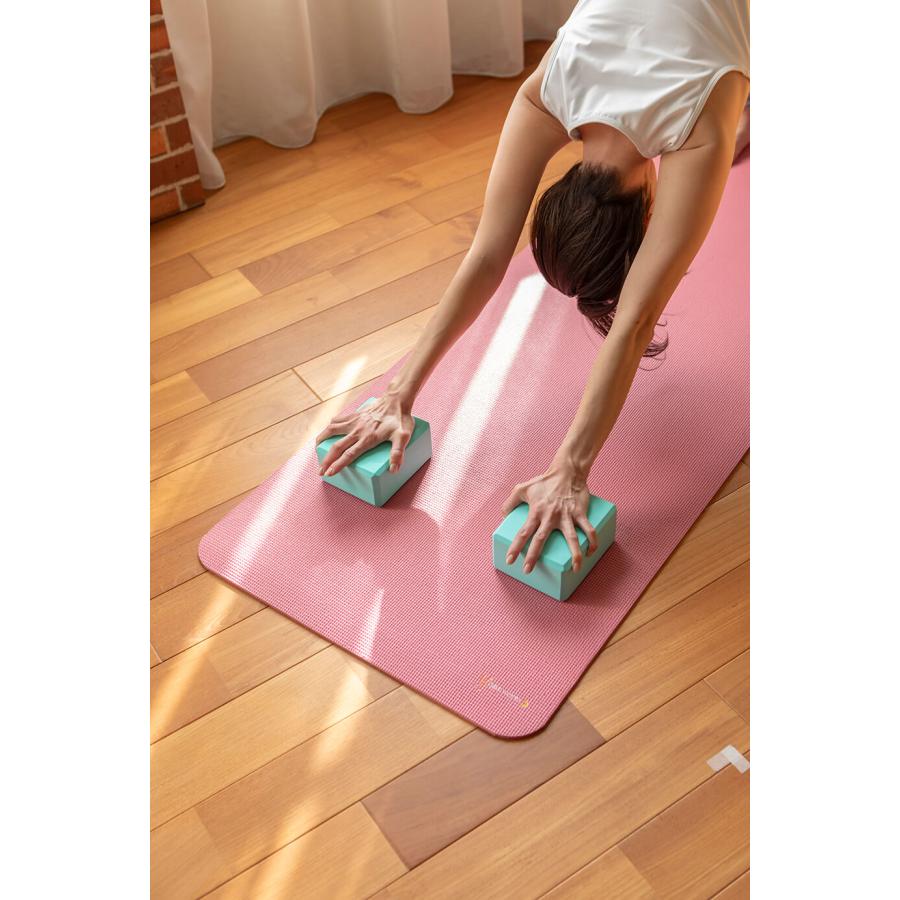 【２個セット】 ヨガワークス ヨガブロック 軽量 EVA mini 2個セット ミント yogaworks ヨガ ブロック プロップス ハーフサイズ おしゃれ | ヨガワークス | 07