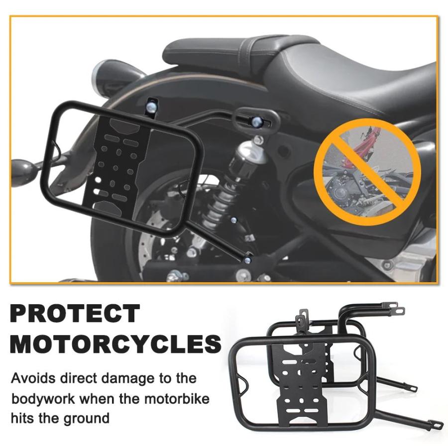 並行輸入品ロイヤルエンフィールド スーパーメテオ 650 用 パニエラック サイドキャリア バイク用サイドサドルバッグ サポートガードバー