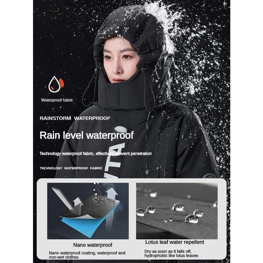 ブランド登録なし - 並行輸入品 明かり向こう正面玻璃キルト 熱っぽい冬防風雨合羽ワンピースライディングスーツ 防寒