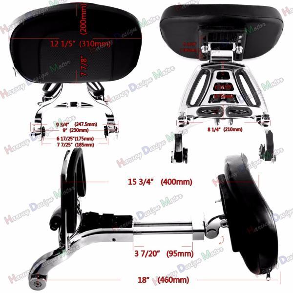 並行輸入品 ホンダ 2017-2020 rebel cmx 300 500モデル用 ブラック固定マウント&クローム運転席助手席バックレスト_4