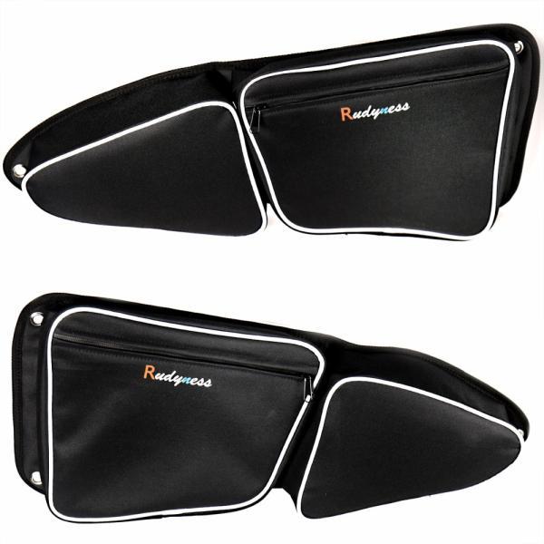 並行輸入品 ハーレーダビッドソン UTV用ポラリスRZR XP 1000 900 S 2015 2016 2017 4ドアモデル用ニーパッド付きフロント＆リアブラックドアバッグの画像