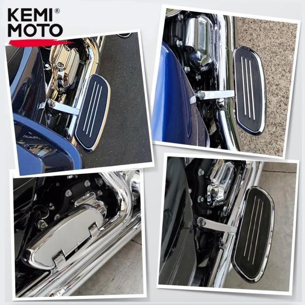 並行輸入品 ツーリングロードグライド1993-2021用KEIMOTO助手席フロアボードフットボードブラケットキット助手席フロアボードクローム_1