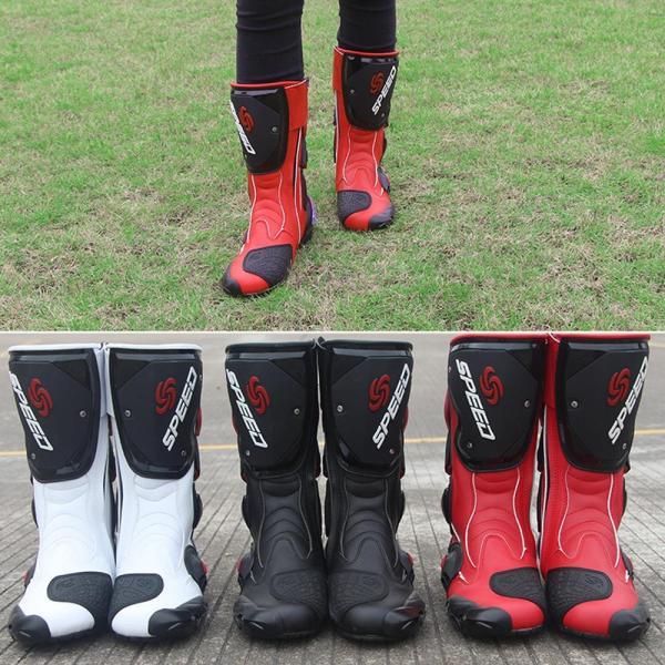 並行輸入品 男性ブーツ革motorcrosssレース靴ライディングロングブーツ滑り止め通気性防具冬_2