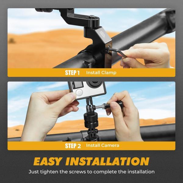 並行輸入品 cfmoto ポラリス rzr 800 900 1000 xp UV 1.65-2インチ カメラ ホルダー go pro ヒーロー用カンナムマーベリック x3 用の画像