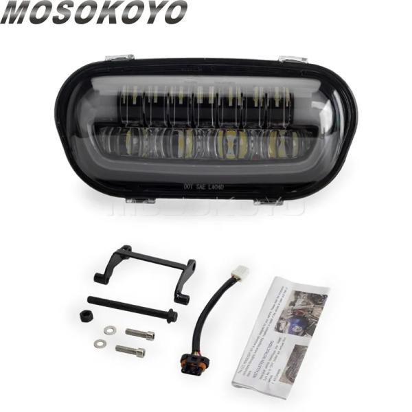 並行輸入品 ハーレーダビッドソン 9.8inch 長方形 ダイナ ファット ボブ fxdf 08-17 drl ヘッドライト フロントヘッドライト こん ち /緩いビーム ヘッドラ_1
