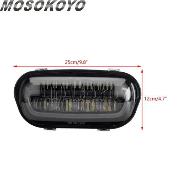 並行輸入品 ハーレーダビッドソン 9.8inch 長方形 ダイナ ファット ボブ fxdf 08-17 drl ヘッドライト フロントヘッドライト こん ち /緩いビーム ヘッドラ_5
