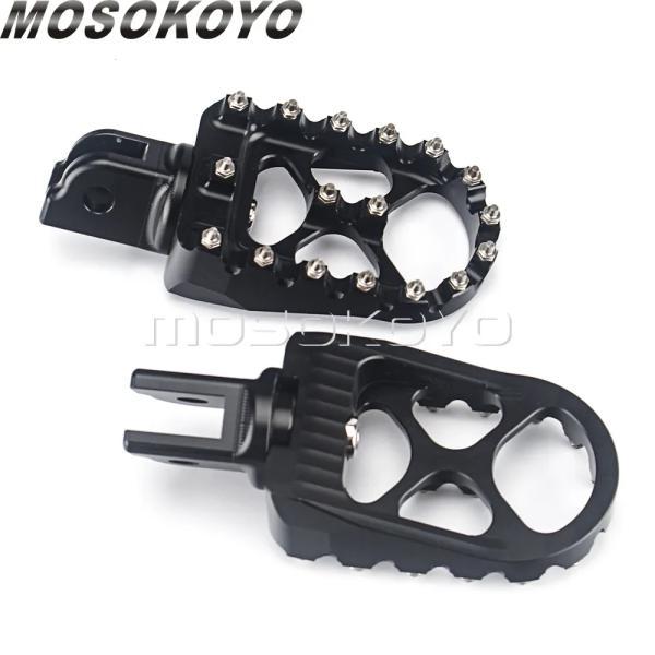 並行輸入品 ハーレーダビッドソン ソフテイル2018〜後期用ブラックアルミMXワイドファットフットペグレストフットペグfxbb fxbr fxbrs ストリートボブローの画像
