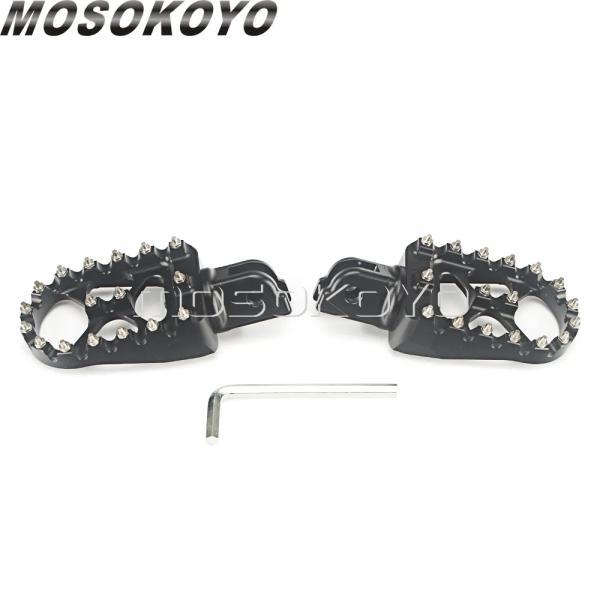 並行輸入品 ハーレーダビッドソン ソフテイル2018〜後期用ブラックアルミMXワイドファットフットペグレストフットペグfxbb fxbr fxbrs ストリートボブローの画像
