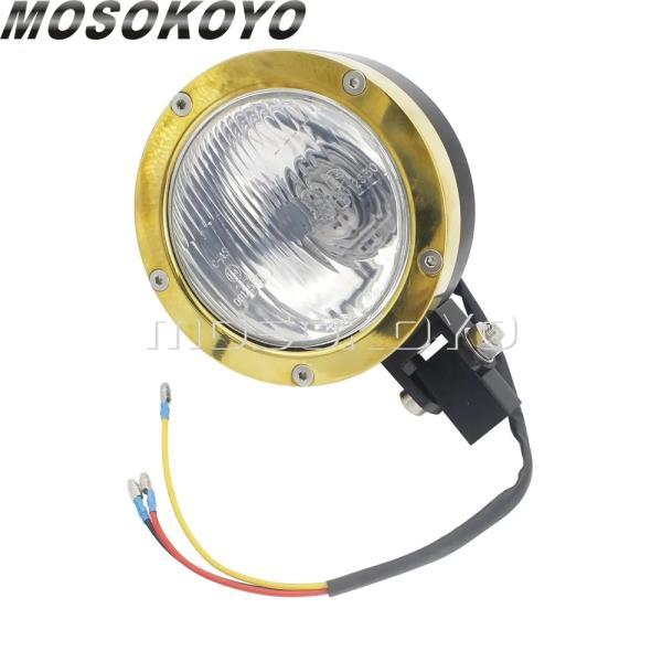 並行輸入品 バイクパーツ 4.5 \"ヴィンテージ レトロ ヘッドライトフロントライト e 印 スクランブラーチョッパークルーザー ヘッドライトの画像