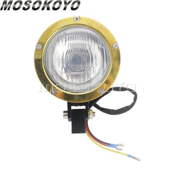 並行輸入品 バイクパーツ 4.5 \"ヴィンテージ レトロ ヘッドライトフロントライト e 印 スクランブラーチョッパークルーザー ヘッドライトの画像
