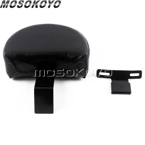 並行輸入品 ハーレー2007アップソフテイルクラシックPUレザー差込式バックレストパッド用黒バイク取り外し可能調節可能ドライバーバックレストの画像