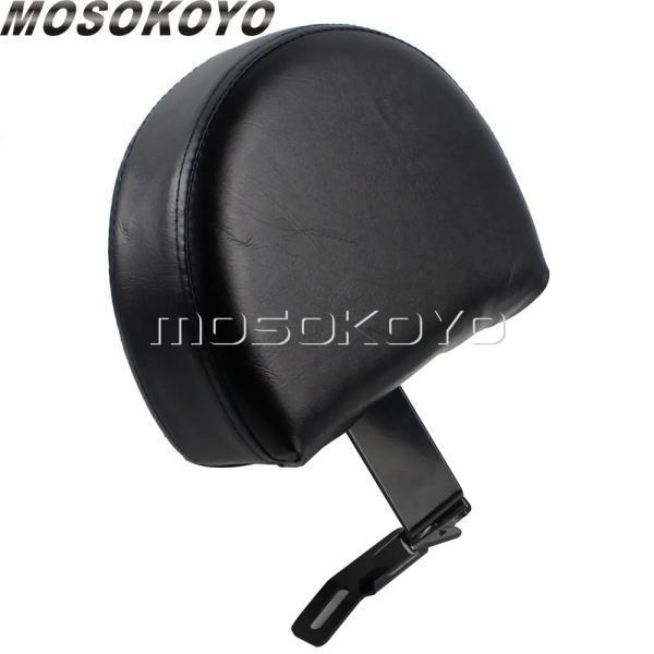 並行輸入品 ハーレー2007アップソフテイルクラシックPUレザー差込式バックレストパッド用黒バイク取り外し可能調節可能ドライバーバックレストの画像