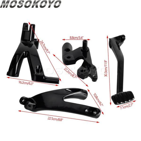 並行輸入品 ハーレーソフテイルストリートボブローライダースタンダードFXLR FXBB FXST 2018-2021用バイクアルミフォワードコントロールキットフットペグレ_3
