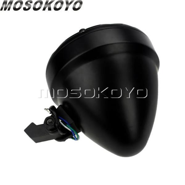 並行輸入品 バイクヴィンテージオールドスクールグリルヘッドライト h4 12v 60/55w チョッパーカフェ レーサーライトの画像